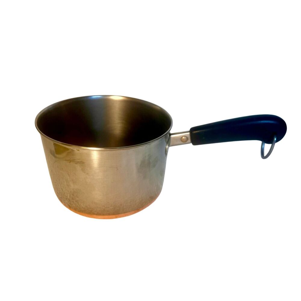 Vintage Revere Ware Stainless Steel Sauce Pan 1.5 Qt Copper Bottom USA